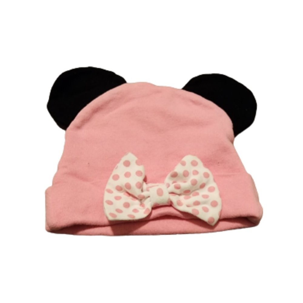 Mickey Mouse Girls Onesize Bonnet Pink Ribbon Accent
